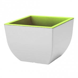 Doniczka kwadratowa Muna bicolor, biały + zielony, 30 cm interface.image 1