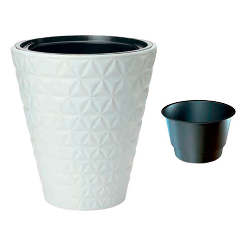 Doniczka Diamond, biała, 30 cm interface.image 1 interface.art 87378