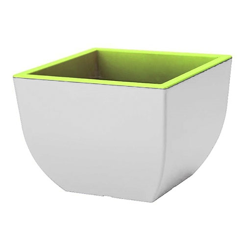 Doniczka kwadratowa Muna bicolor, biały + zielony, 30 cm interface.image 1 interface.art 87399