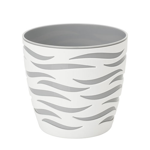 Doniczka Sahara Duo, biały + platyna, 23 cm interface.image 1 interface.art 87382