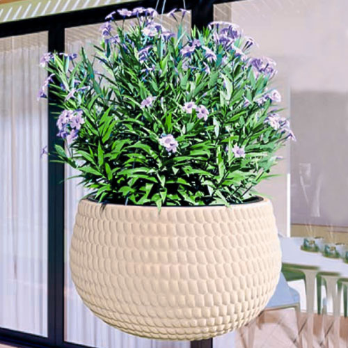 Doniczka wisząca kula Lina, beż, 32 cm interface.image 1 interface.art 87369